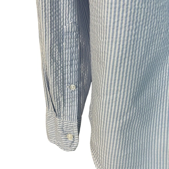 Euc J. Crew men’s seersucker button up shirt, pinstriped, size small-slim. - Picture 6 of 9